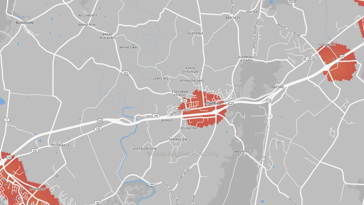 Transit Grade map of 21755, MD