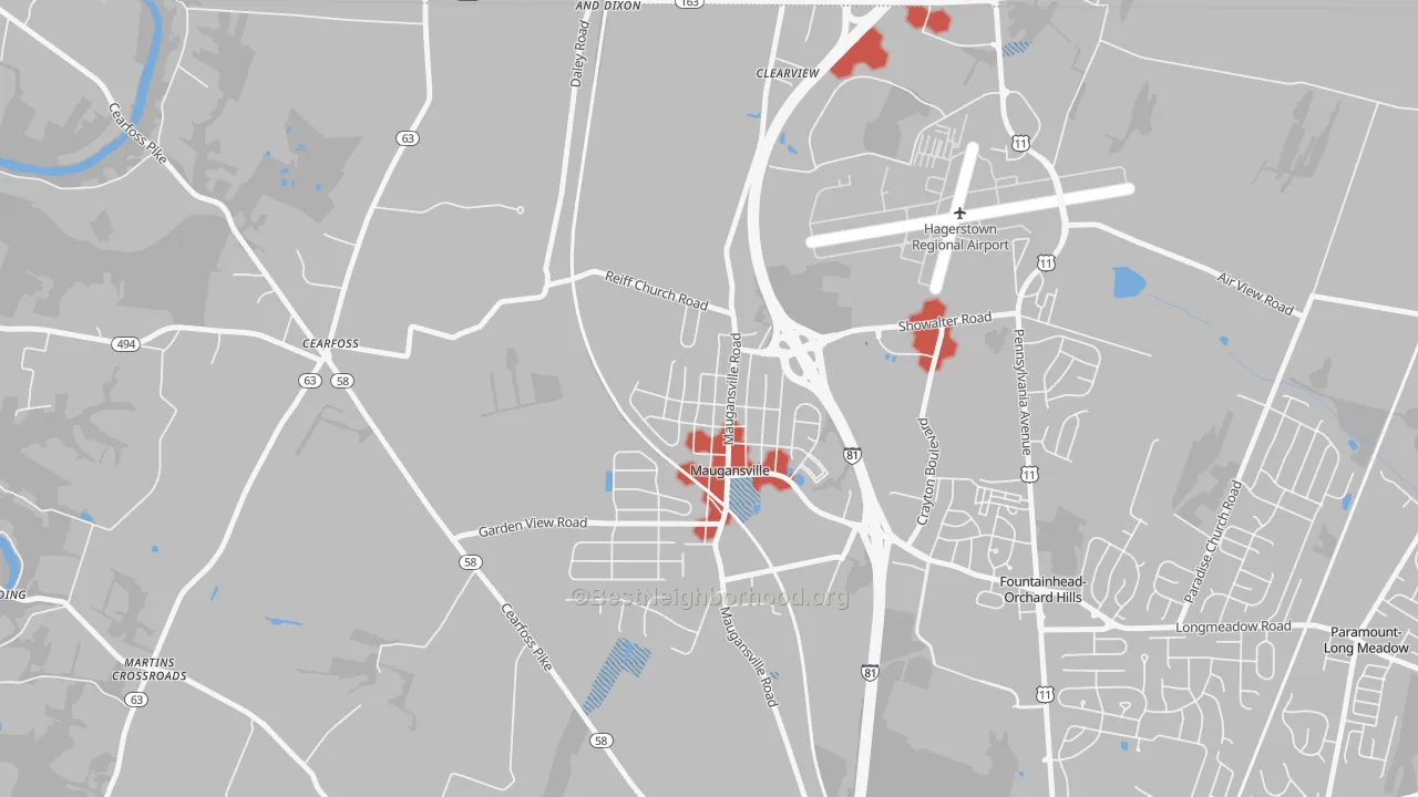 Transit Grade map of 21767, MD