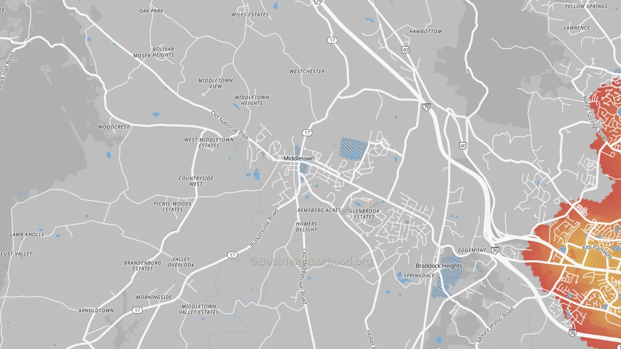 Transit Grade map of 21769, MD