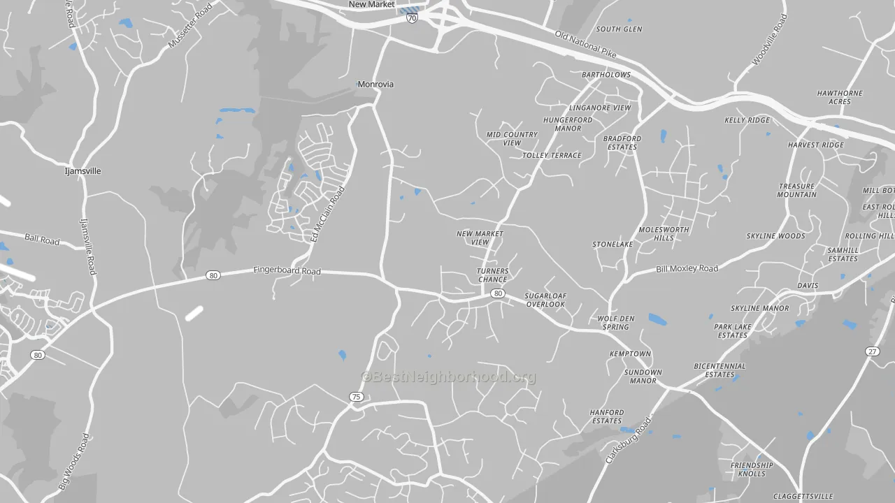 Transit Grade map of 21770, MD