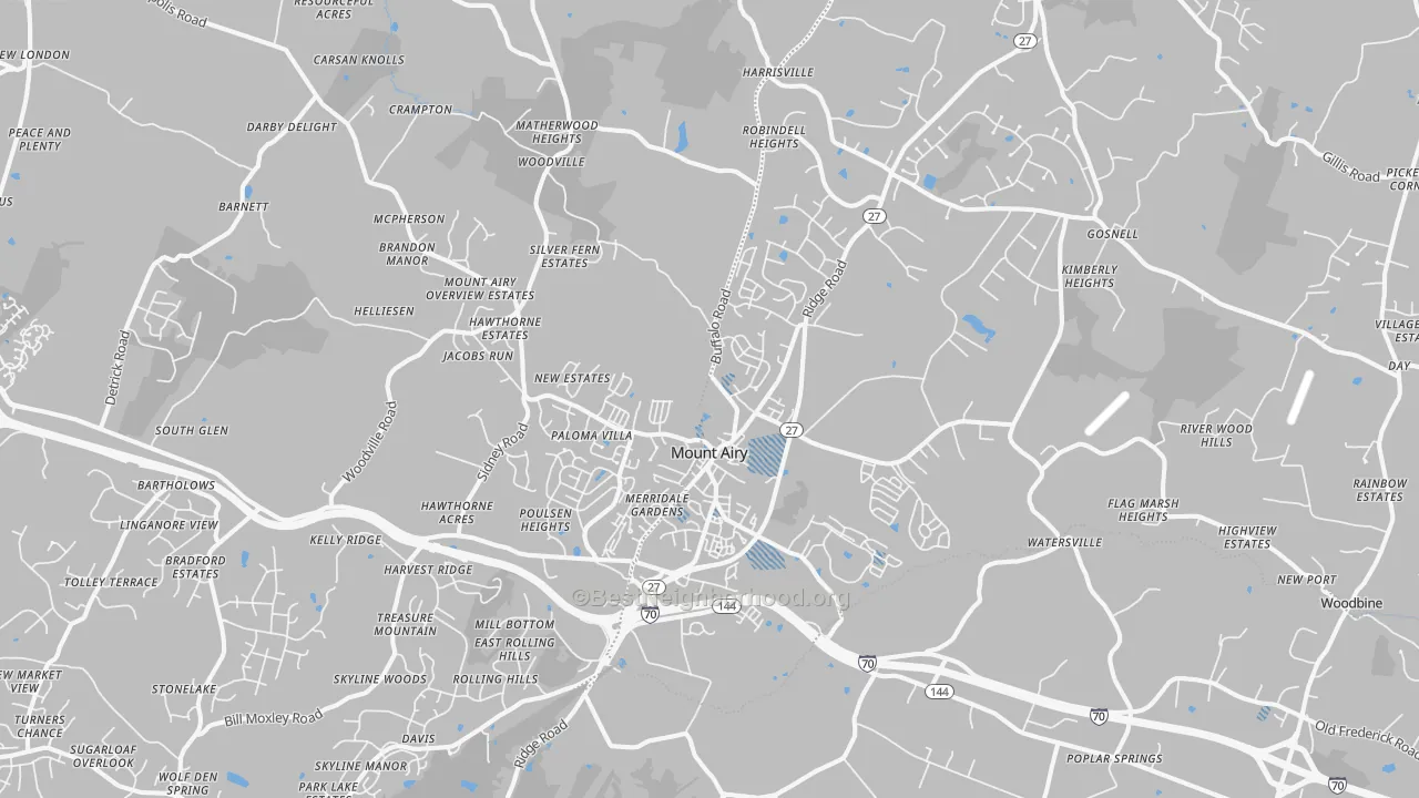 Transit Grade map of 21771, MD
