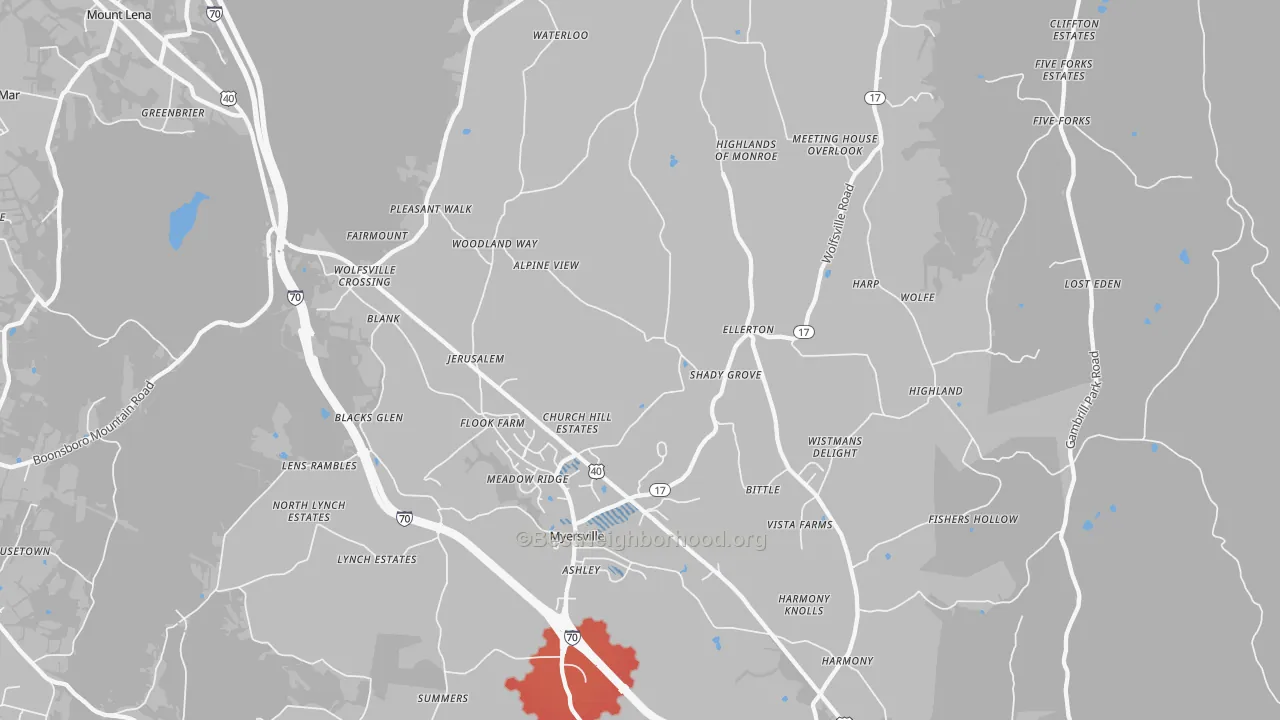 Transit Grade map of 21773, MD