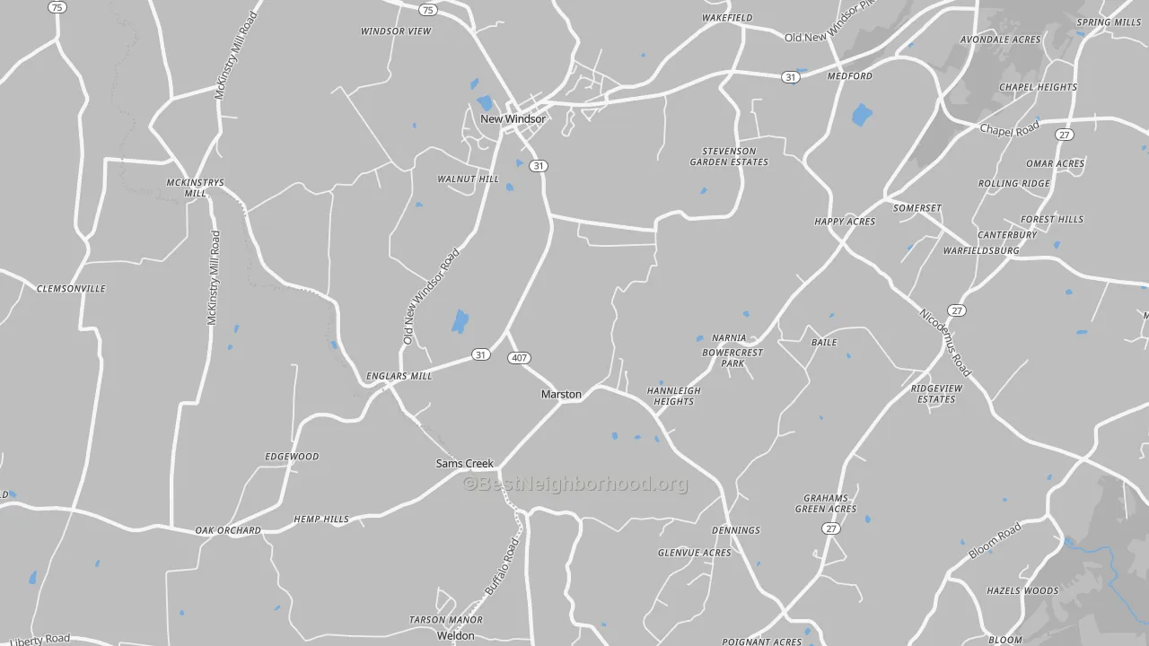Transit Grade map of 21776, MD