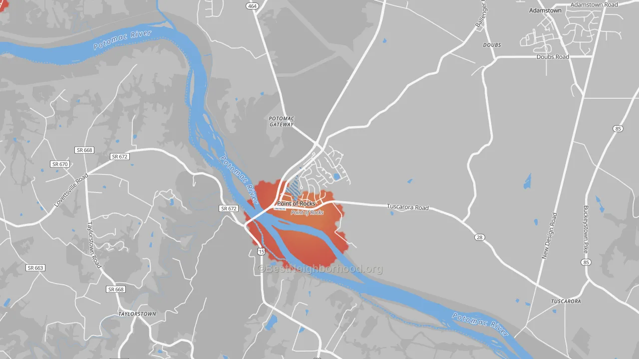 Transit Grade map of 21777, MD