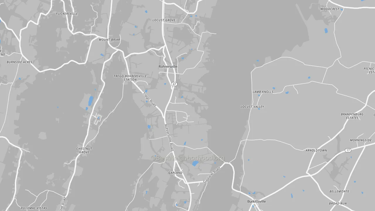 Transit Grade map of 21779, MD