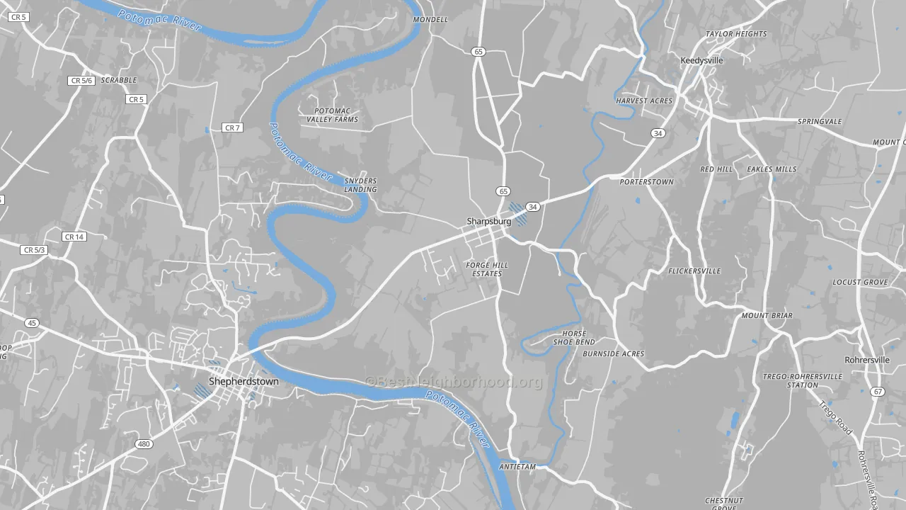 Transit Grade map of 21782, MD
