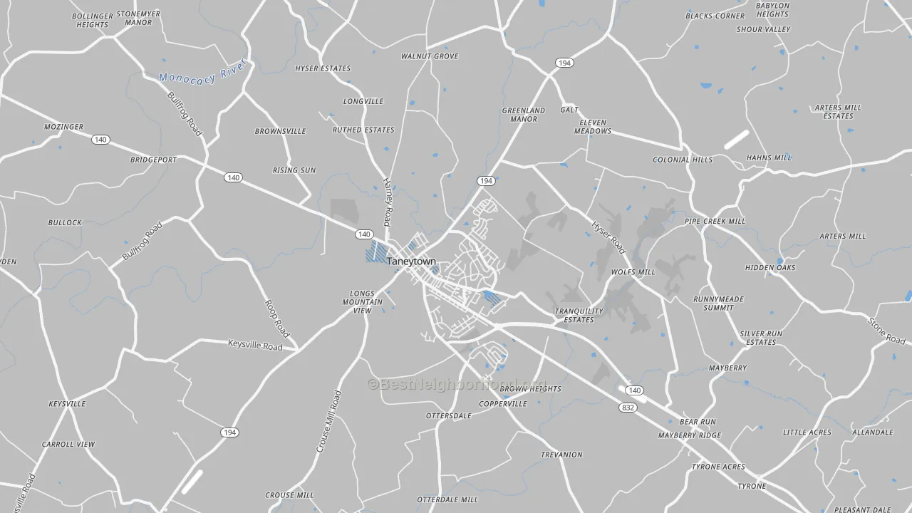 Transit Grade map of 21787, MD