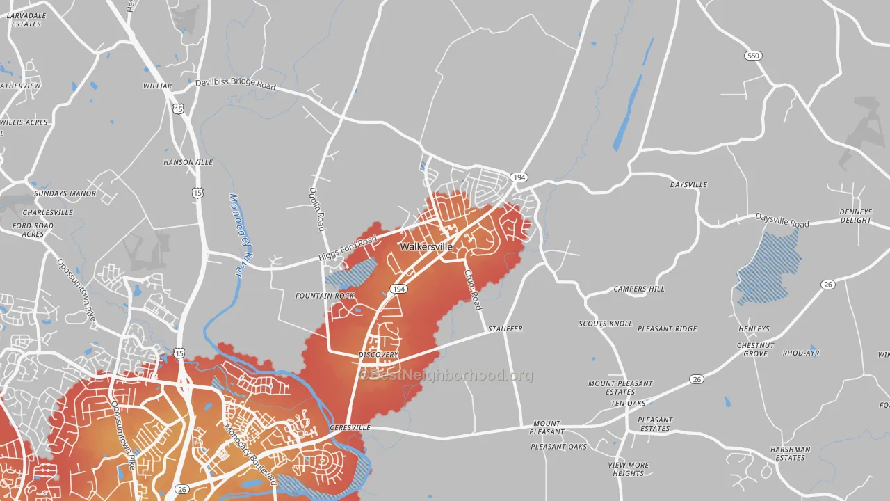 Transit Grade map of 21793, MD