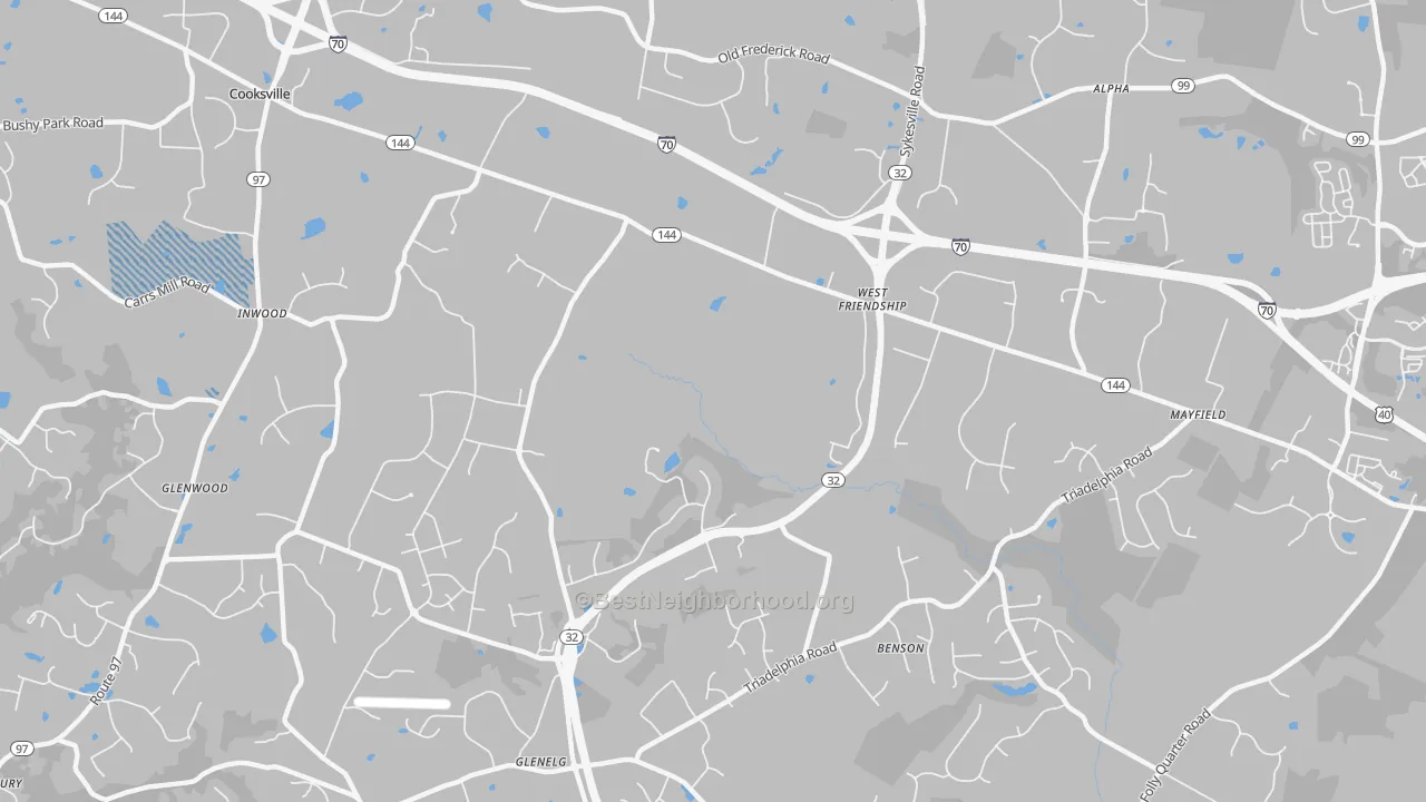 Transit Grade map of 21794, MD