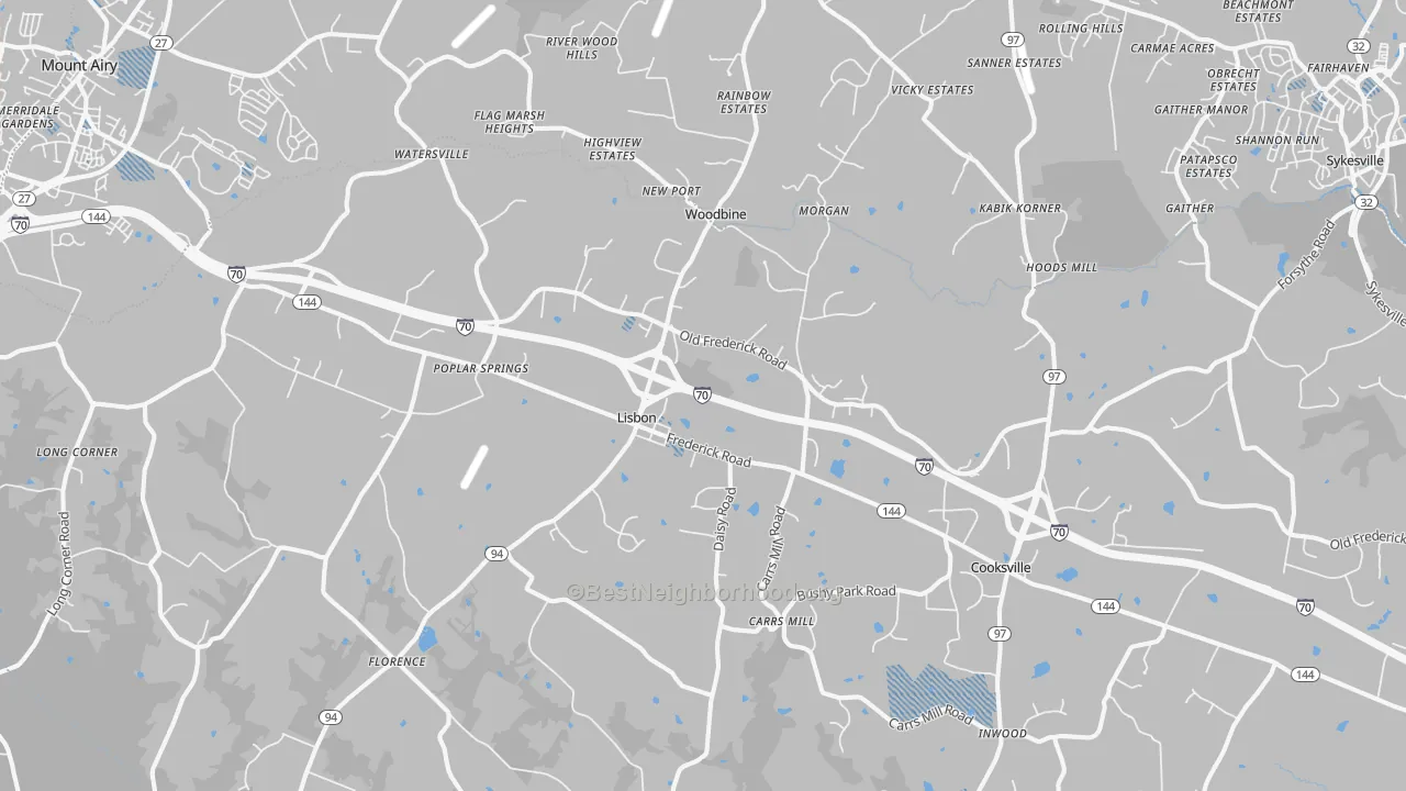 Transit Grade map of 21797, MD