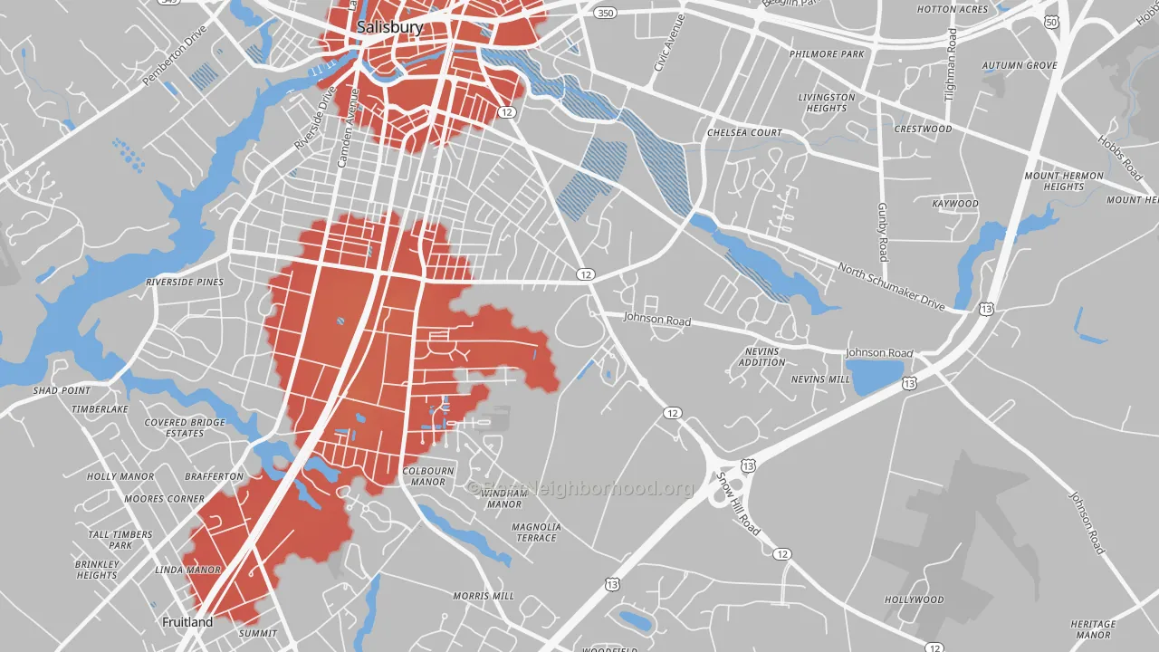 Transit Grade map of 21802, MD