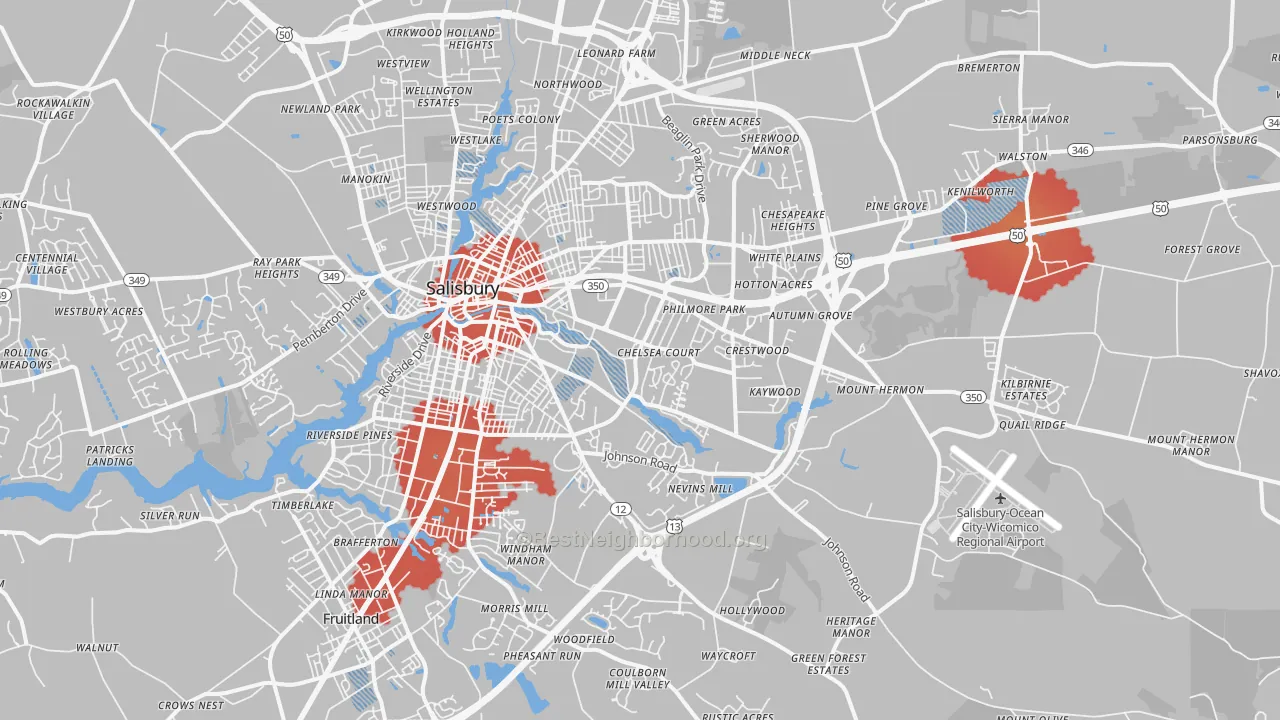 Transit Grade map of 21804, MD