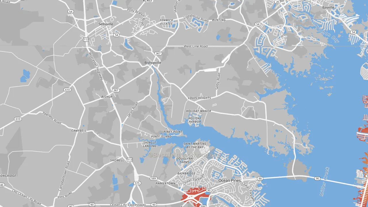 Transit Grade map of 21813, MD