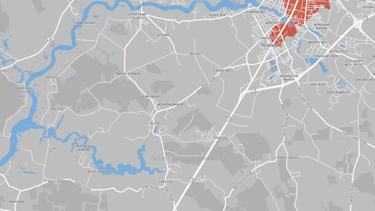 Transit Grade map of 21822, MD