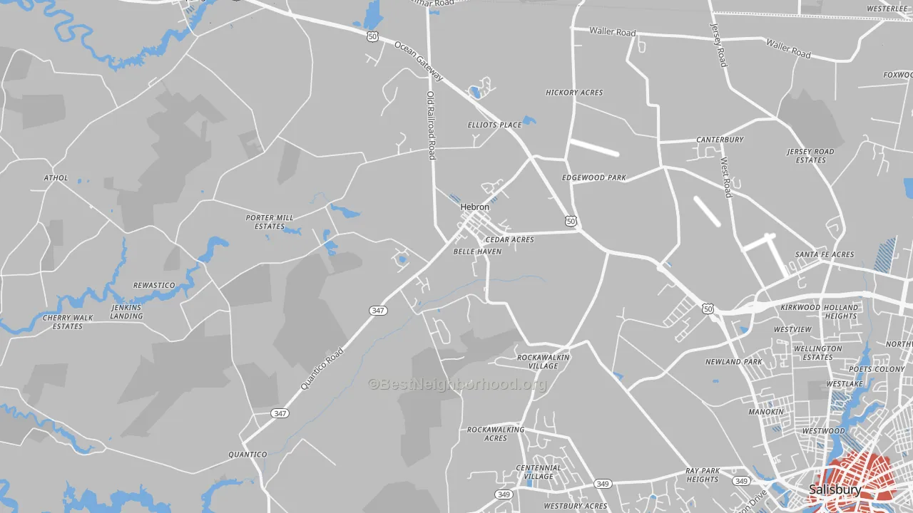 Transit Grade map of 21830, MD