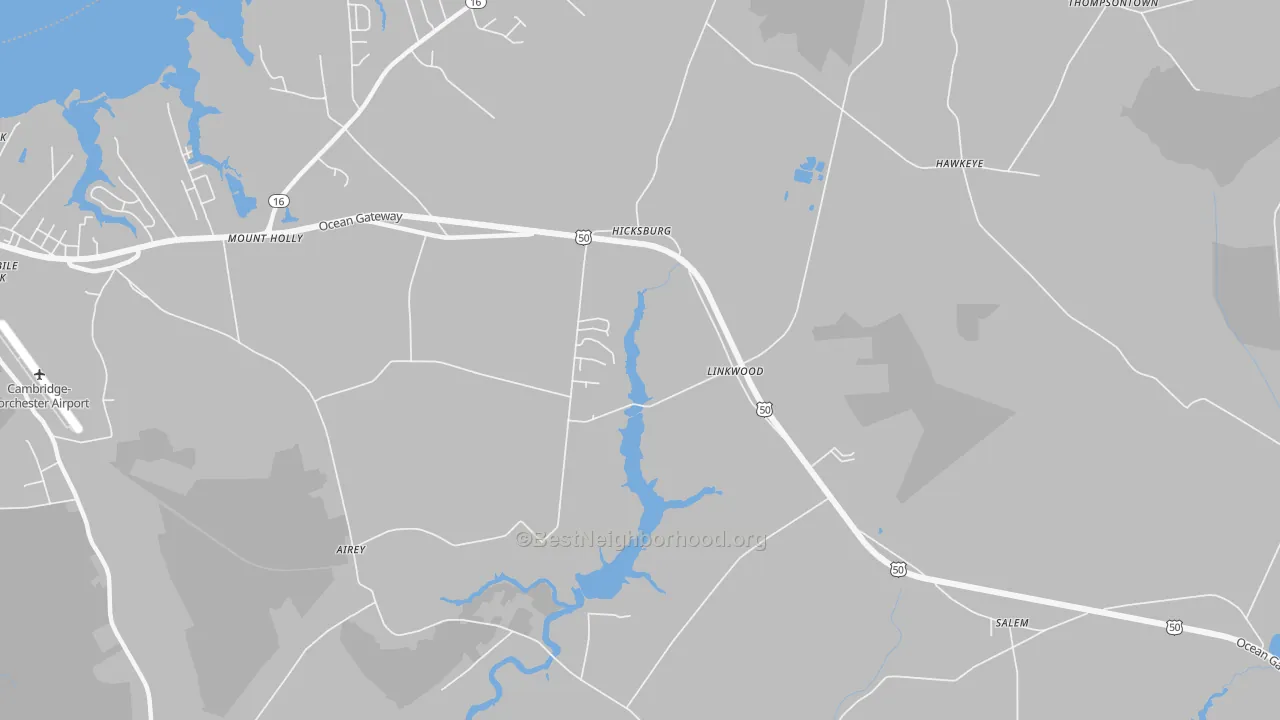 Transit Grade map of 21835, MD