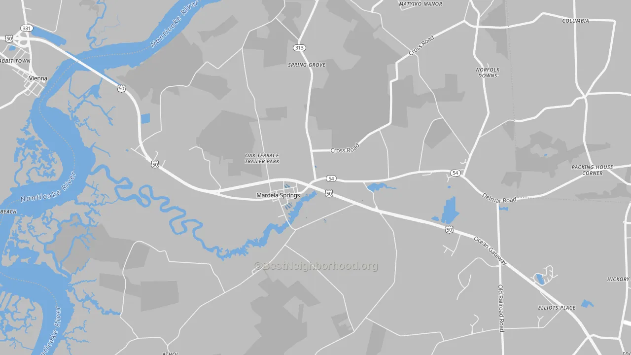 Transit Grade map of 21837, MD