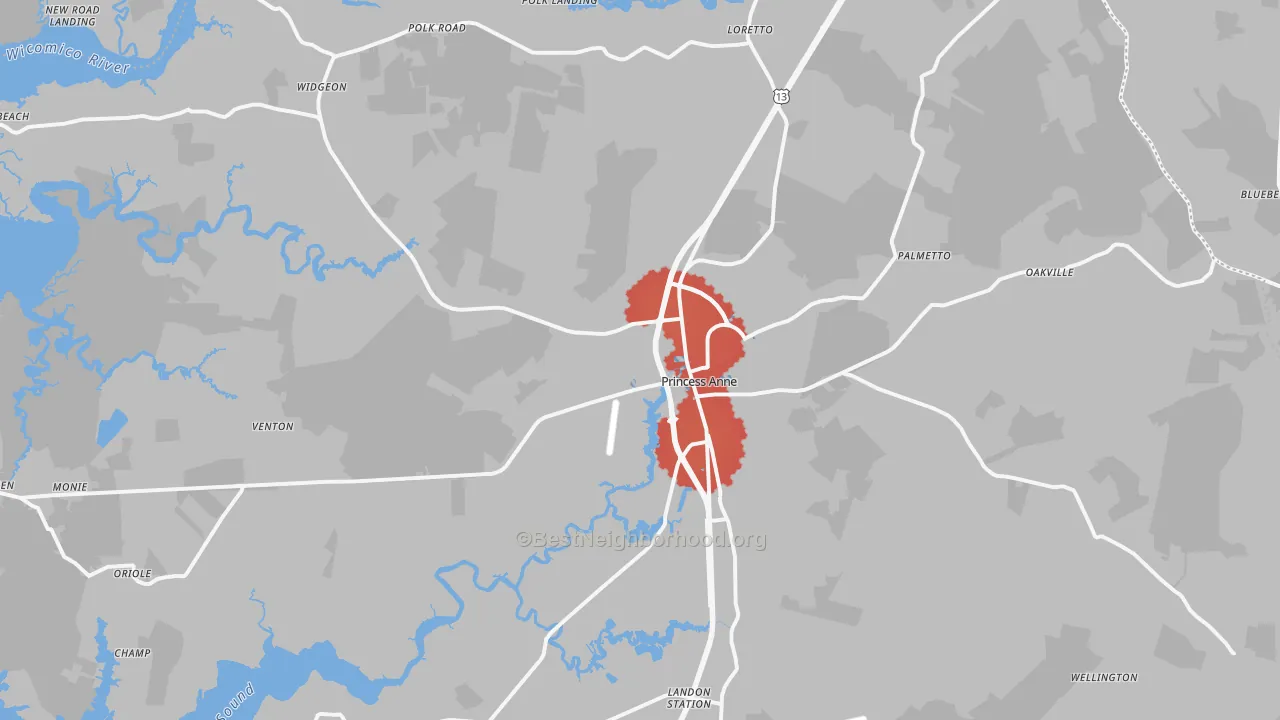 Transit Grade map of 21853, MD