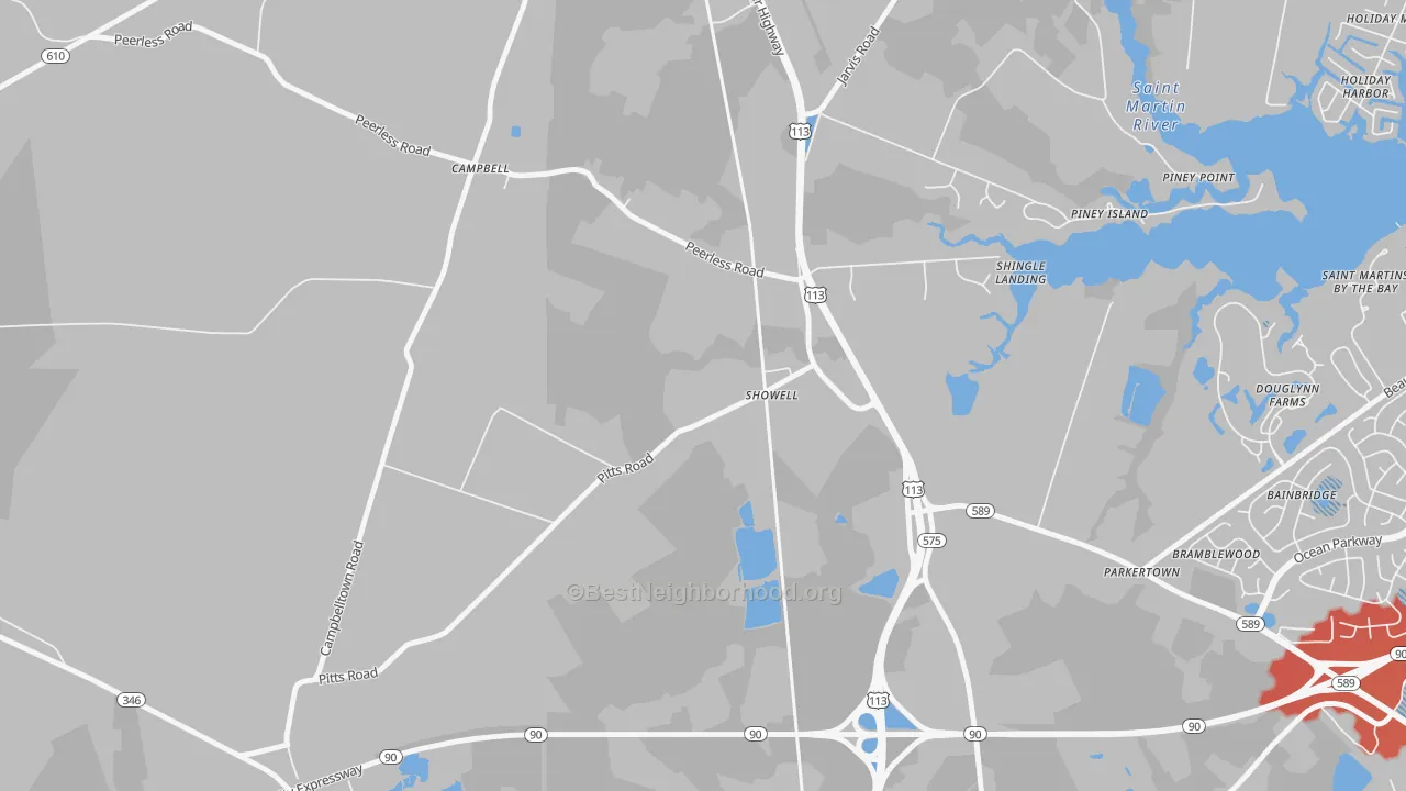Transit Grade map of 21862, MD
