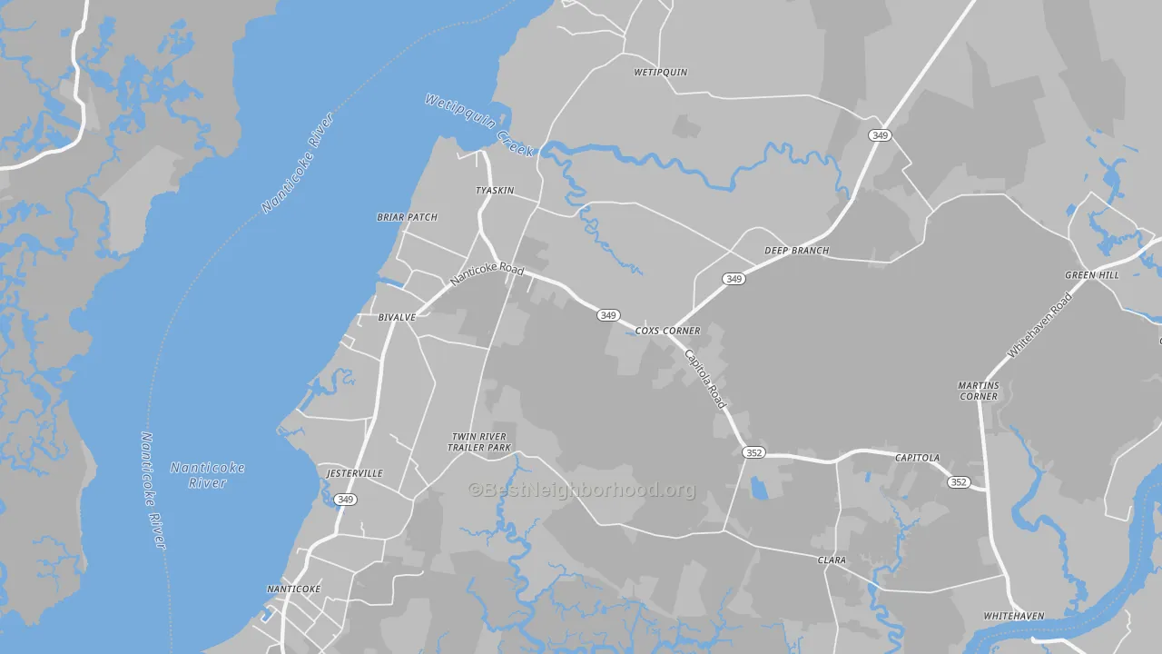 Transit Grade map of 21865, MD