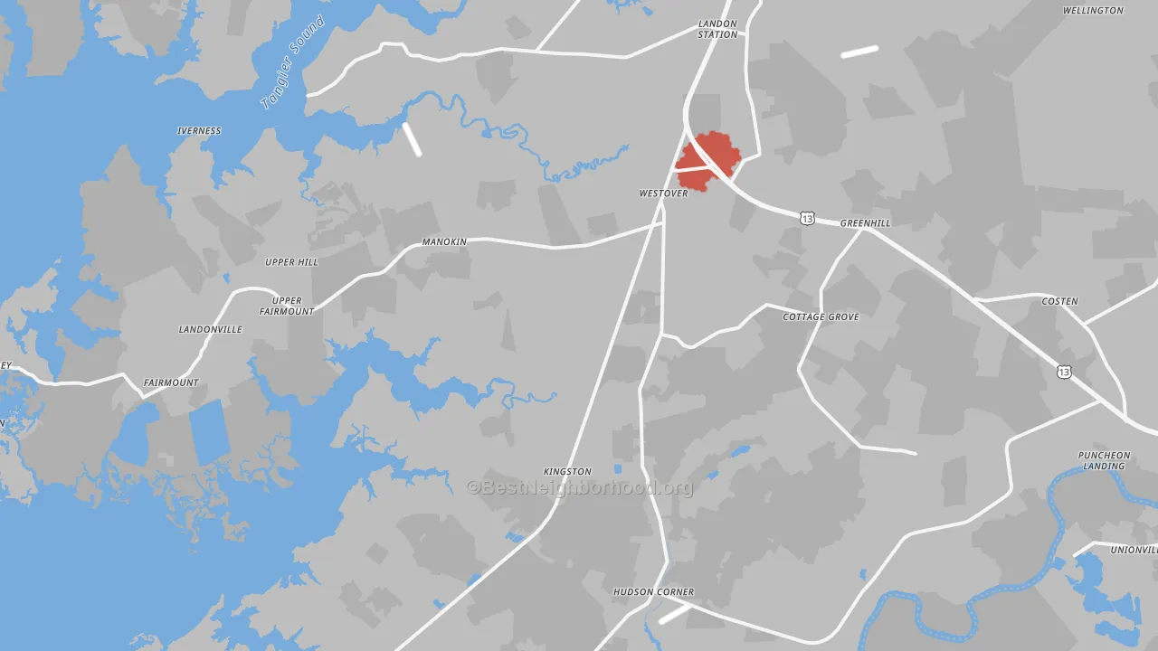 Transit Grade map of 21871, MD