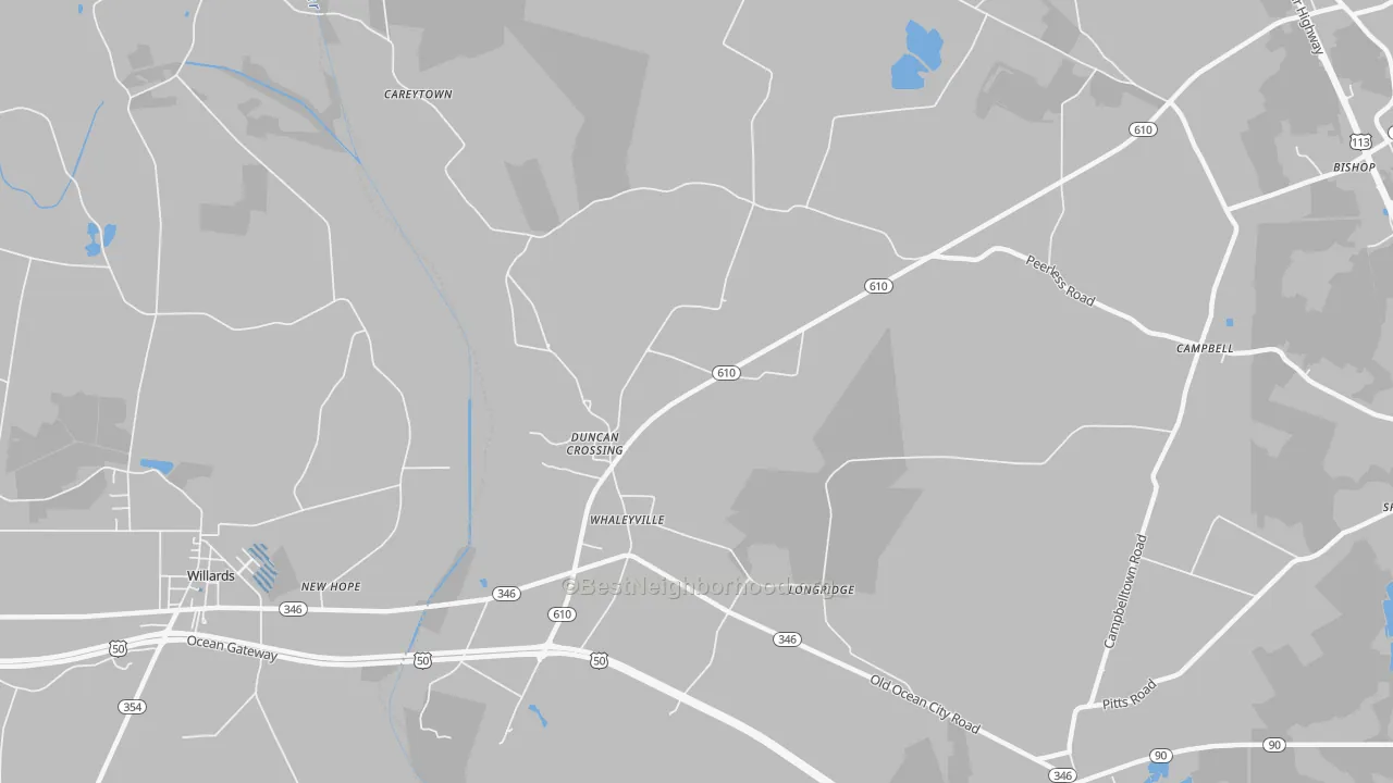 Transit Grade map of 21872, MD