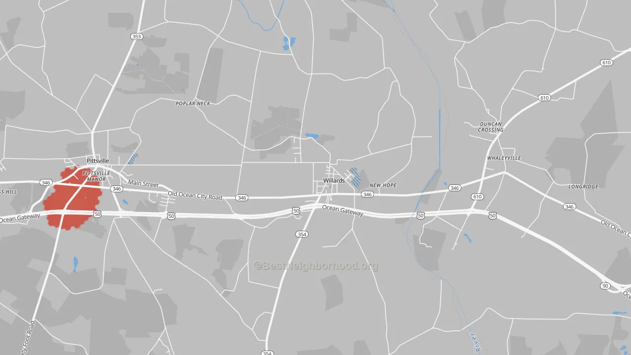 Transit Grade map of 21874, MD