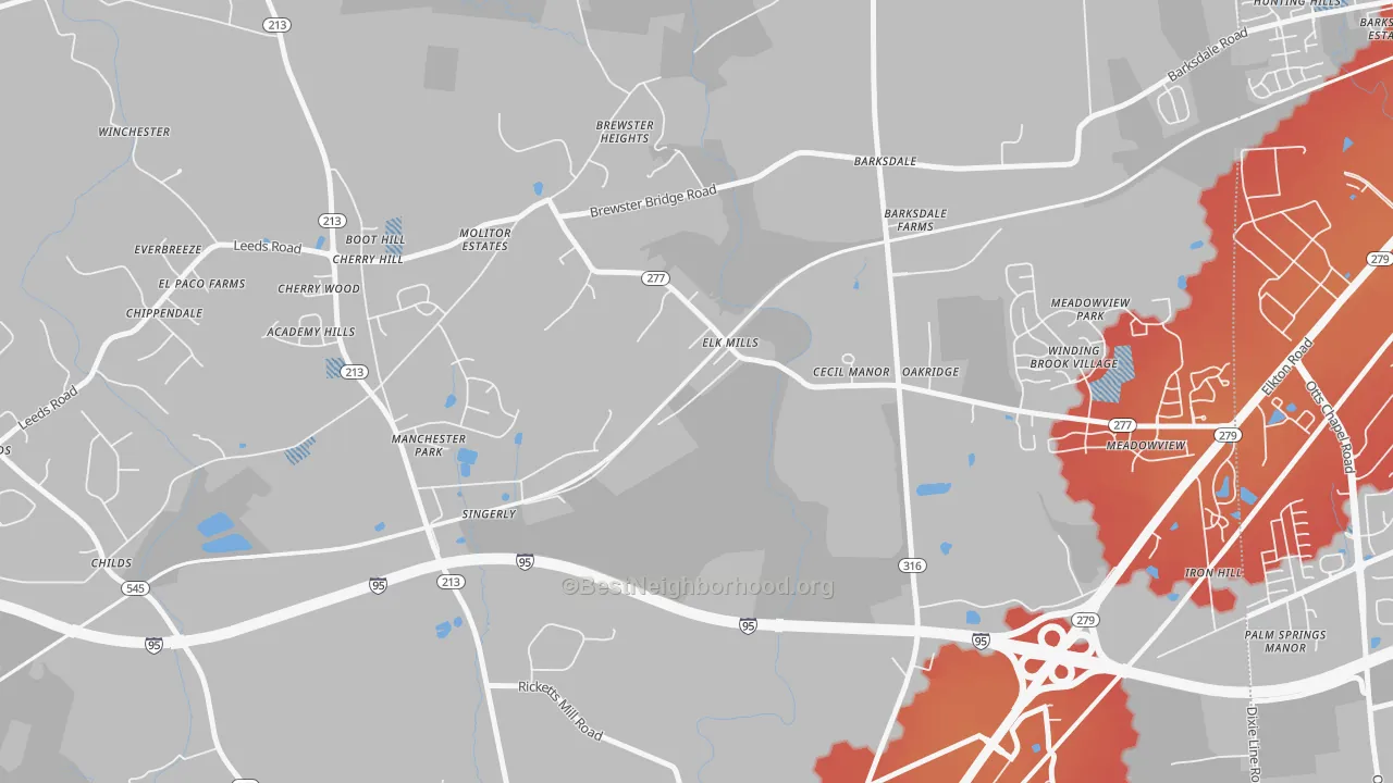 Transit Grade map of 21920, MD