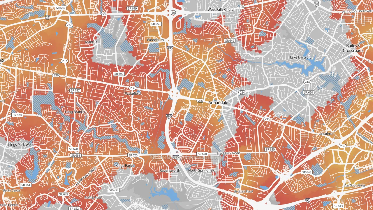 Transit Grade map of 22003, VA