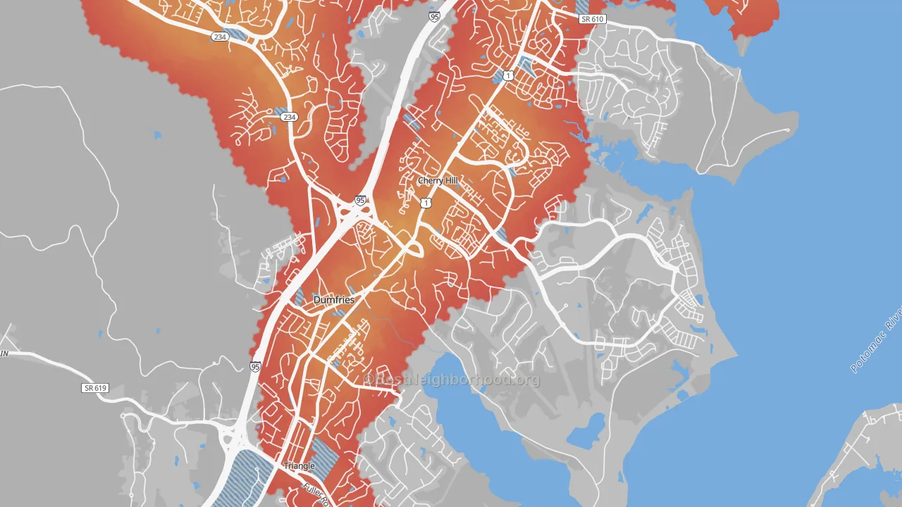 Transit Grade map of 22026, VA