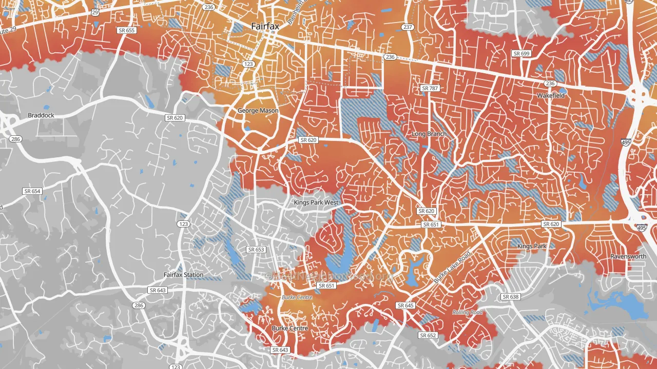 Transit Grade map of 22032, VA