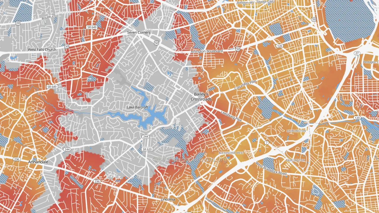 Transit Grade map of 22041, VA