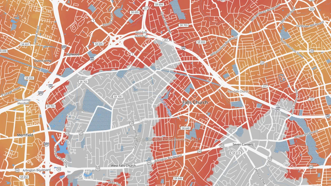 Transit Grade map of 22046, VA