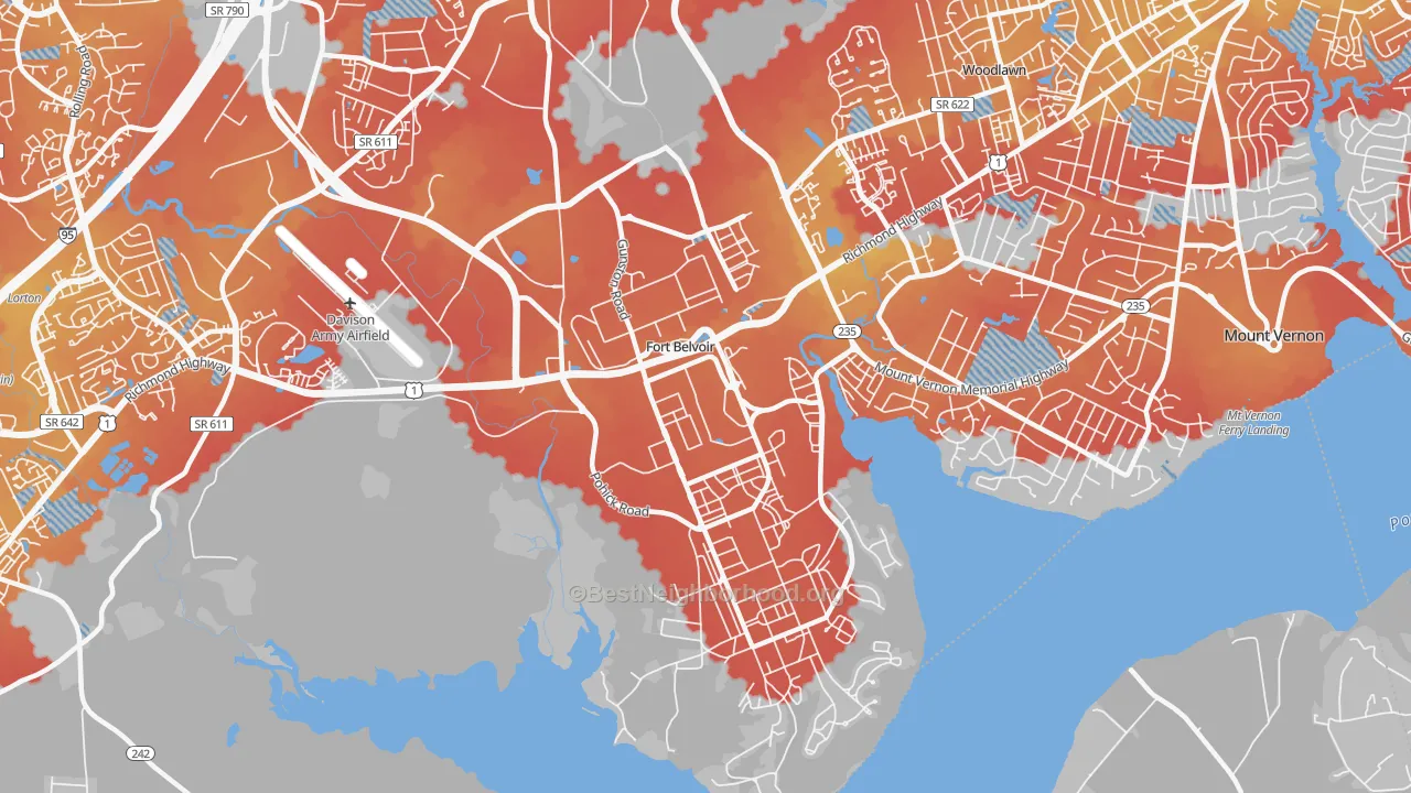 Transit Grade map of 22060, VA