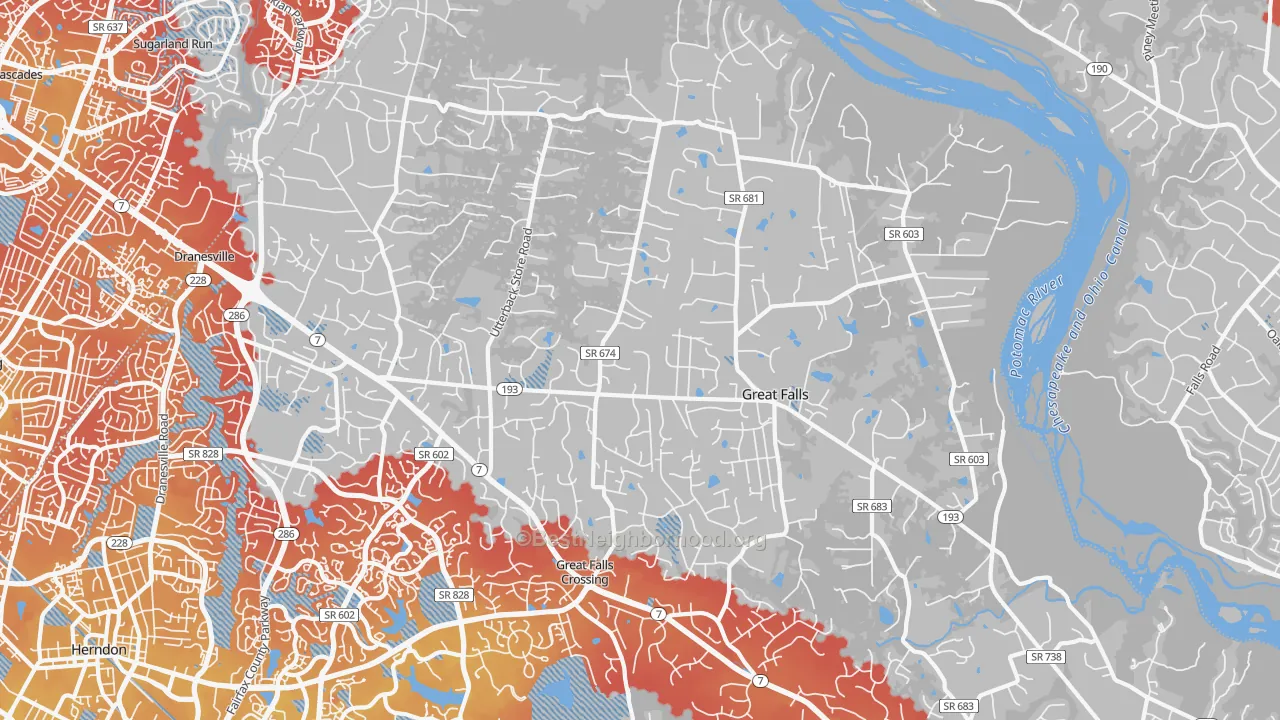 Transit Grade map of 22066, VA