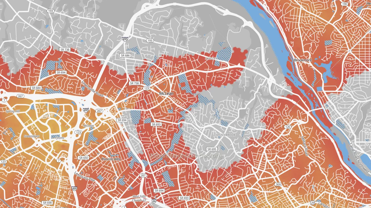 Transit Grade map of 22101, VA