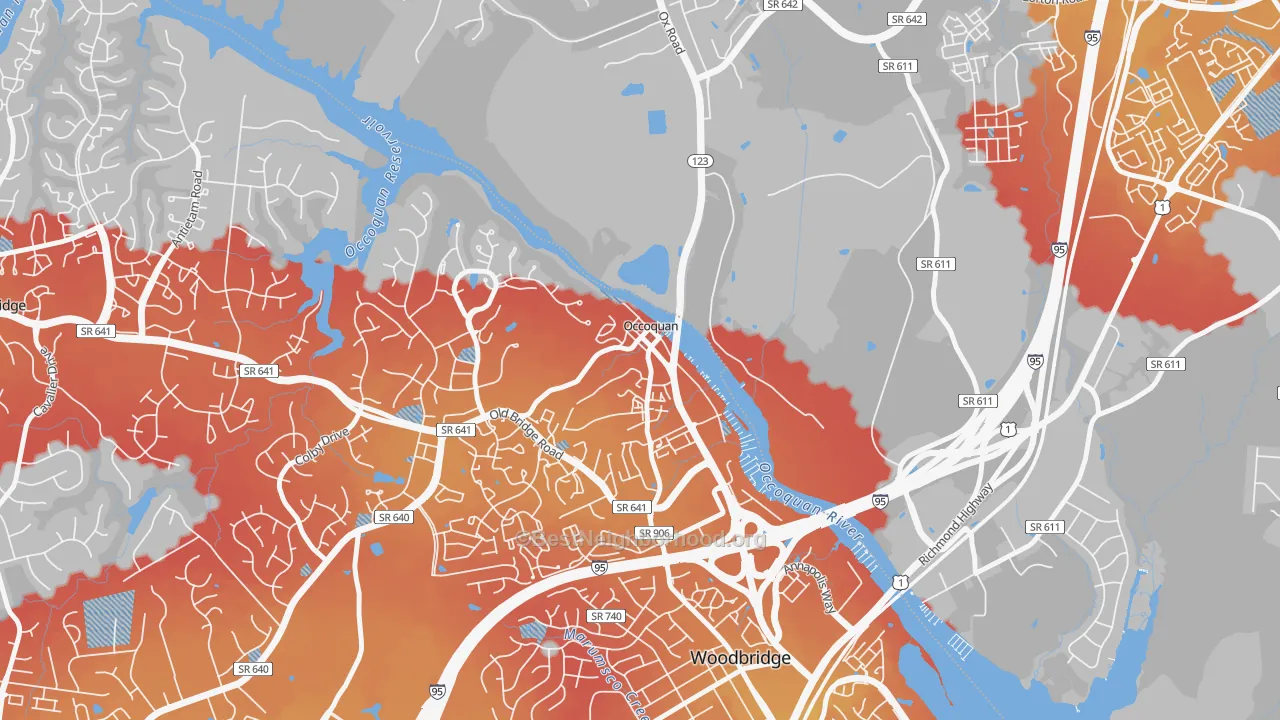 Transit Grade map of 22125, VA