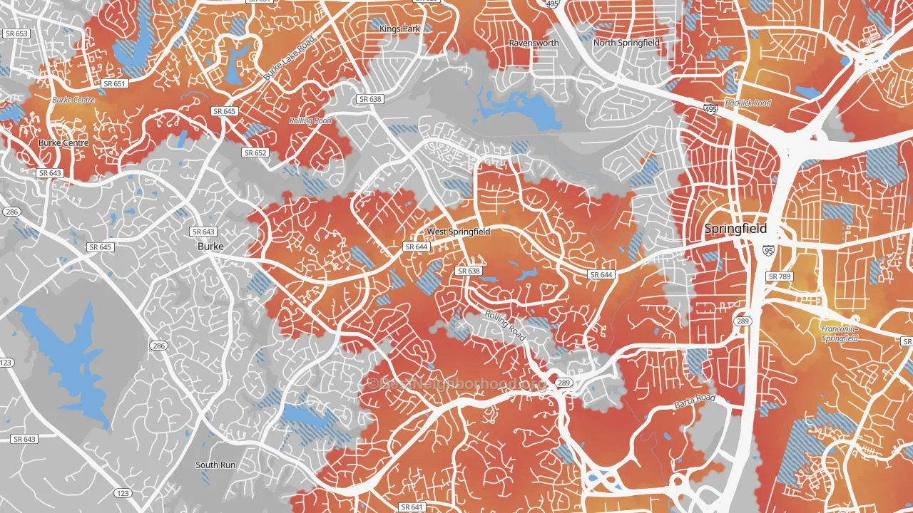 Transit Grade map of 22152, VA