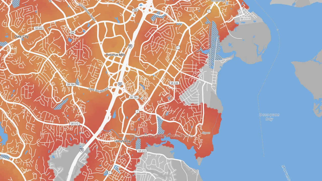 Transit Grade map of 22191, VA