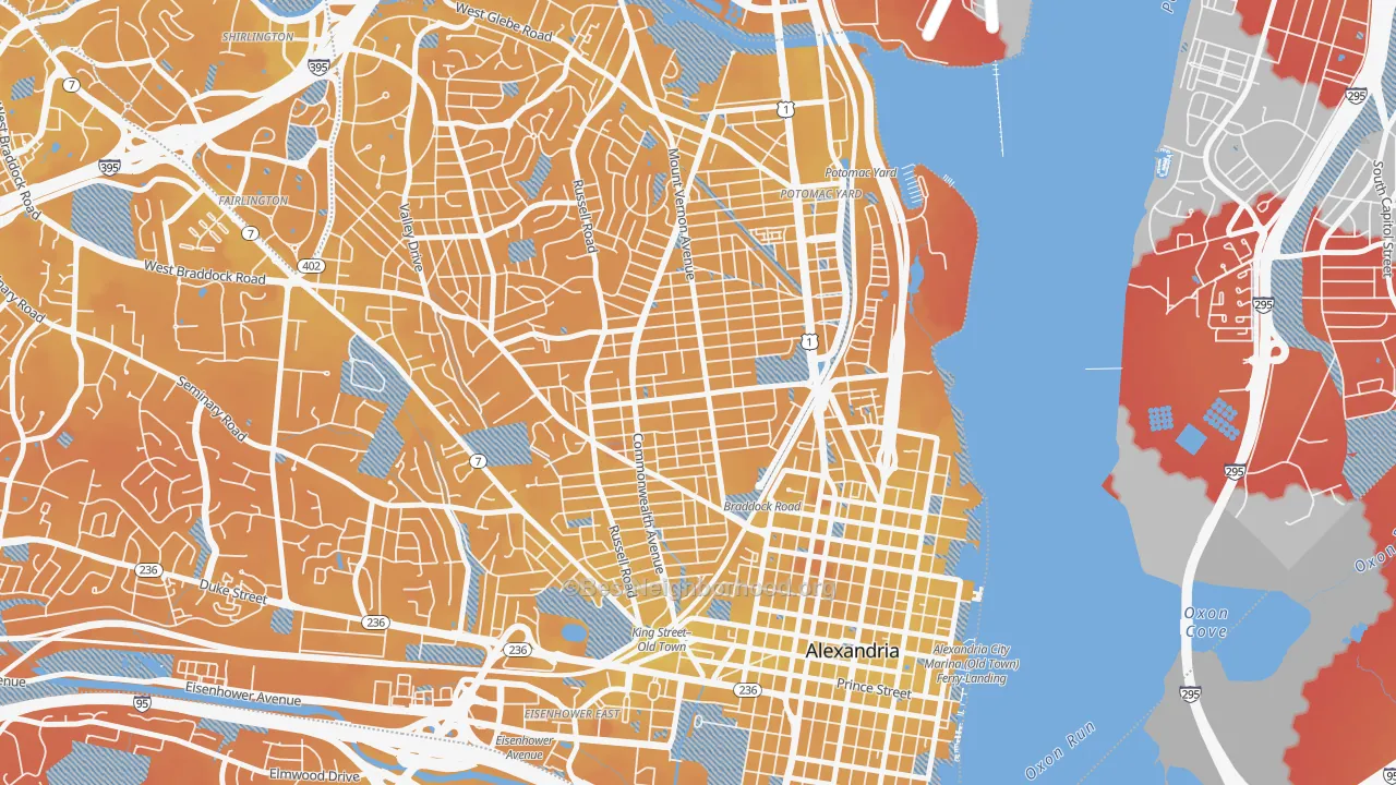 Transit Grade map of 22301, VA