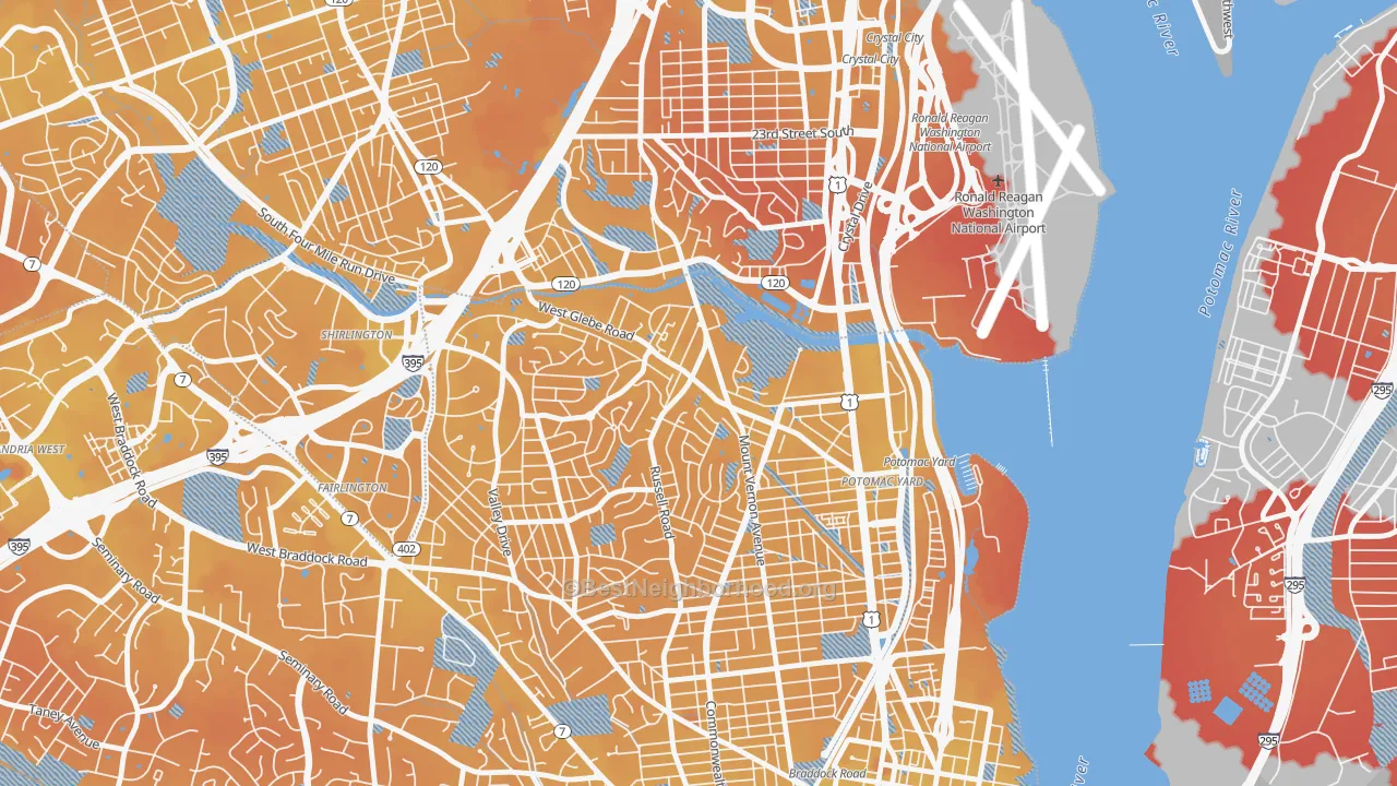 Transit Grade map of 22305, VA