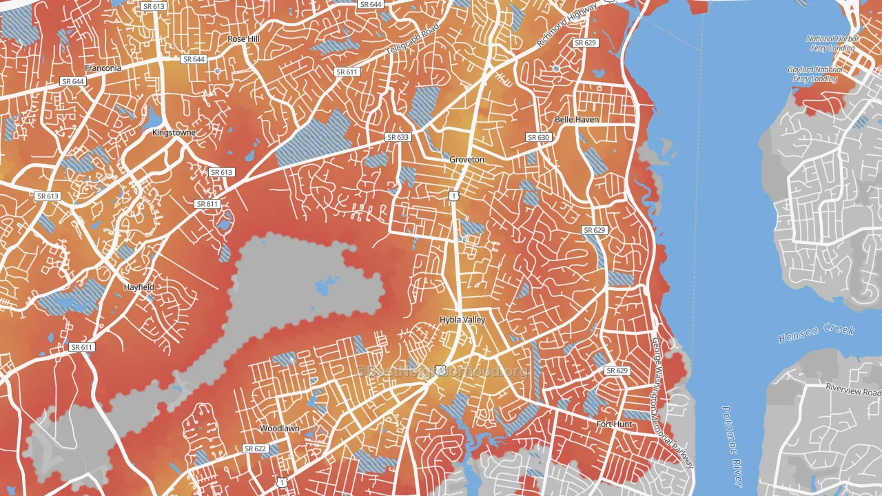 Transit Grade map of 22306, VA