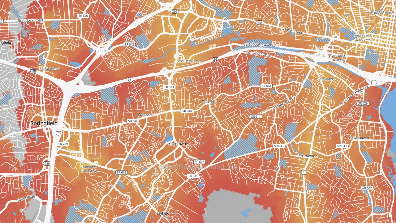 Transit Grade map of 22310, VA
