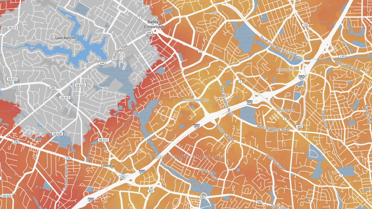 Transit Grade map of 22311, VA