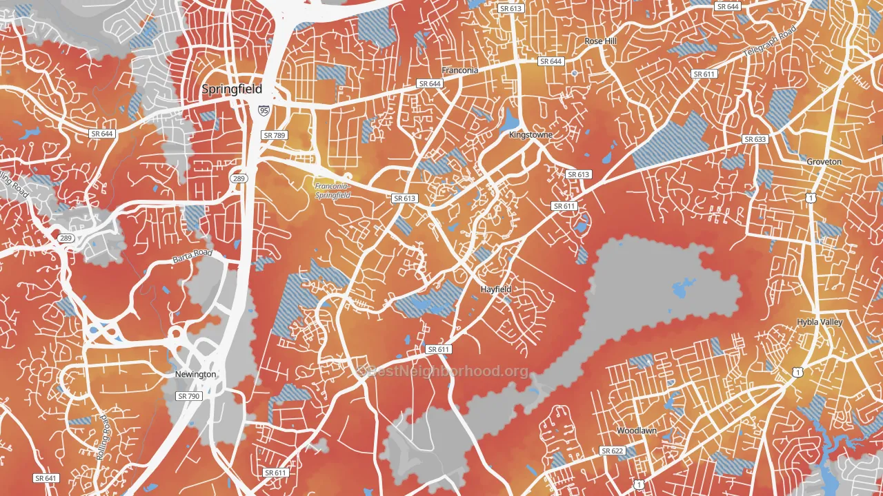 Transit Grade map of 22315, VA