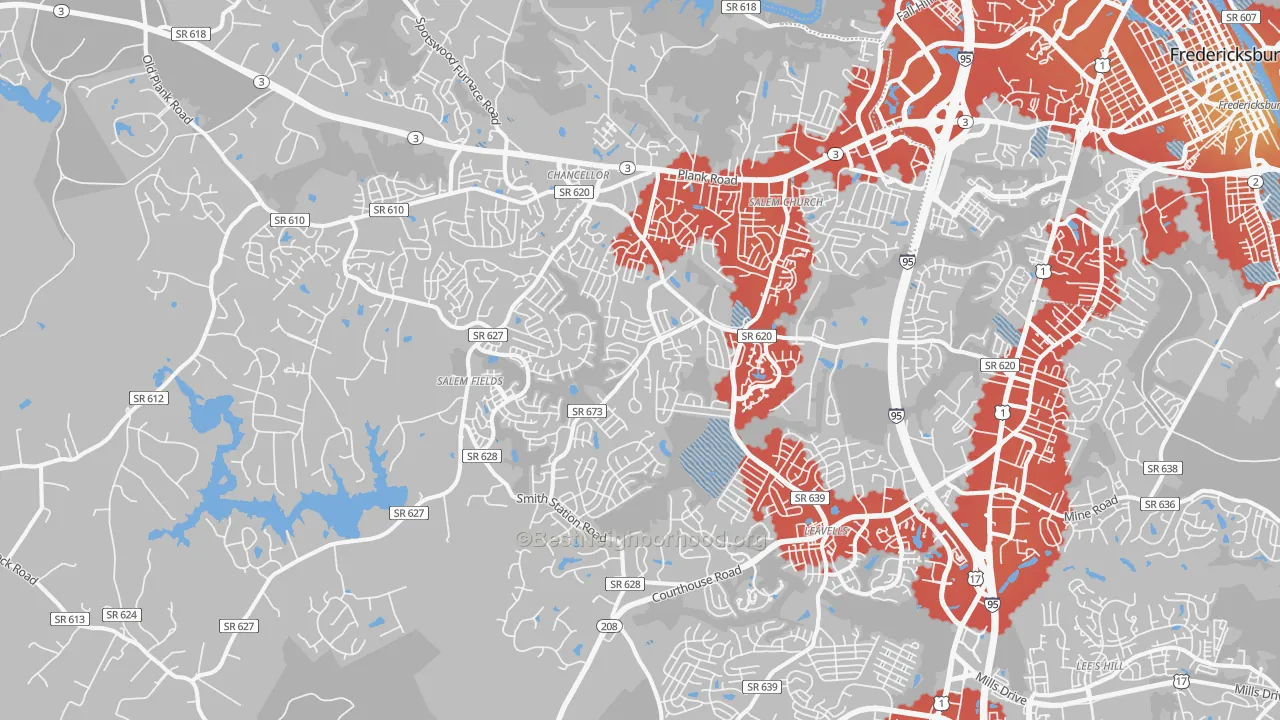 Transit Grade map of 22407, VA