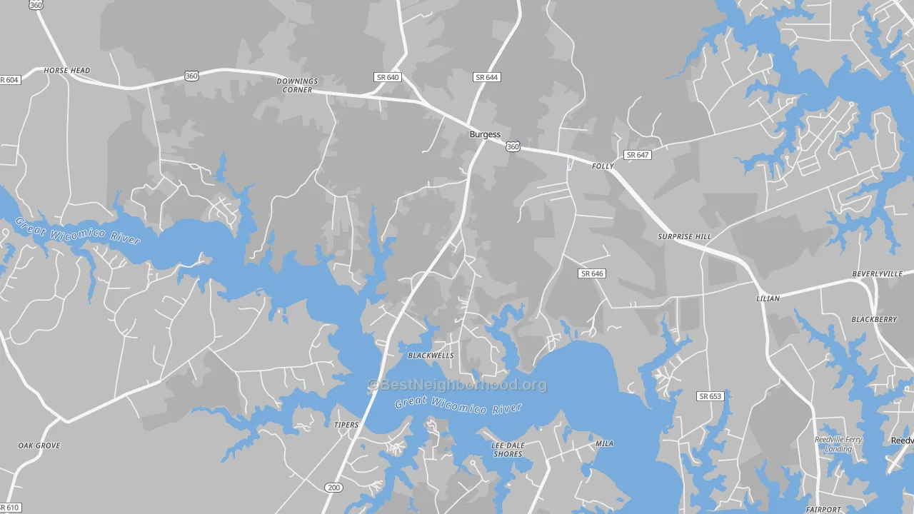Transit Grade map of 22432, VA