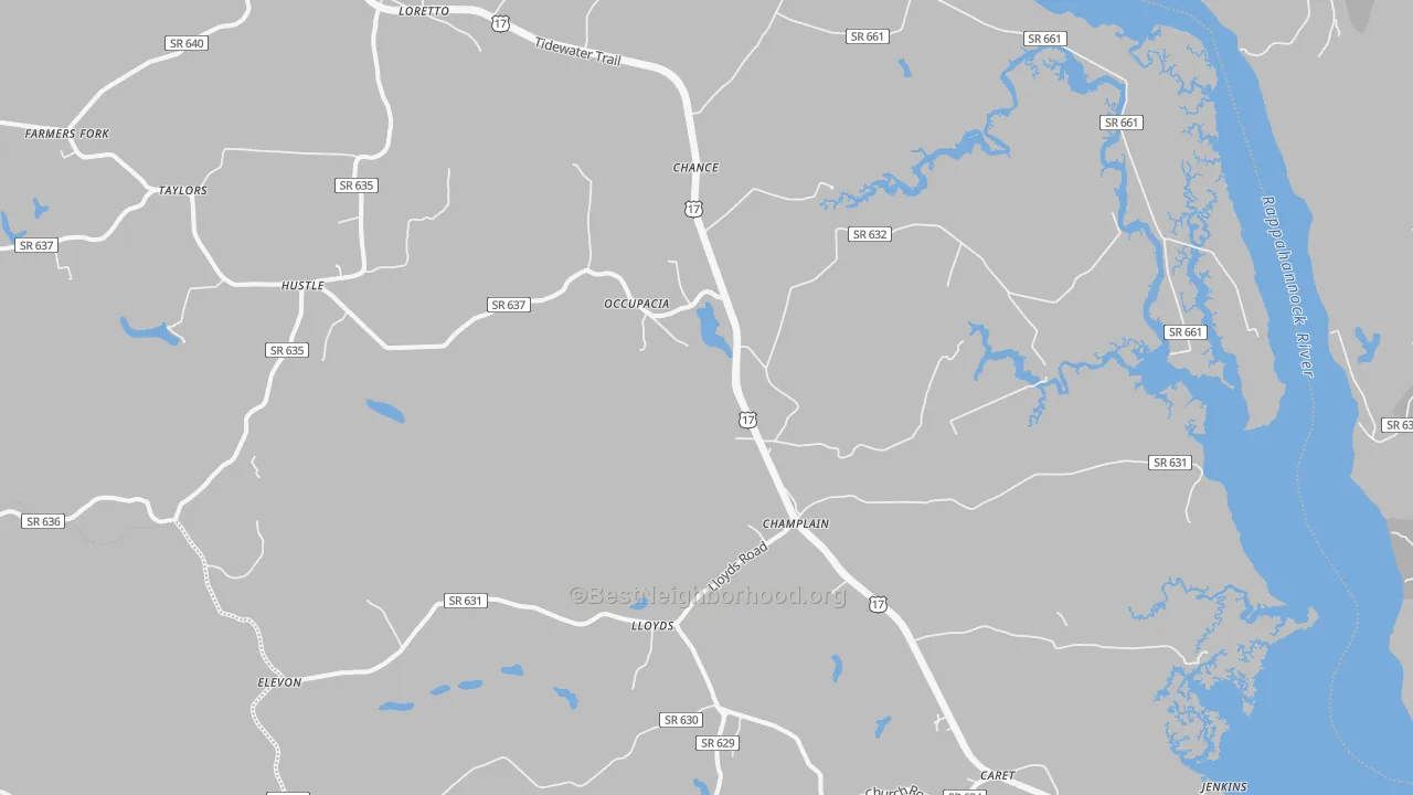 Transit Grade map of 22438, VA