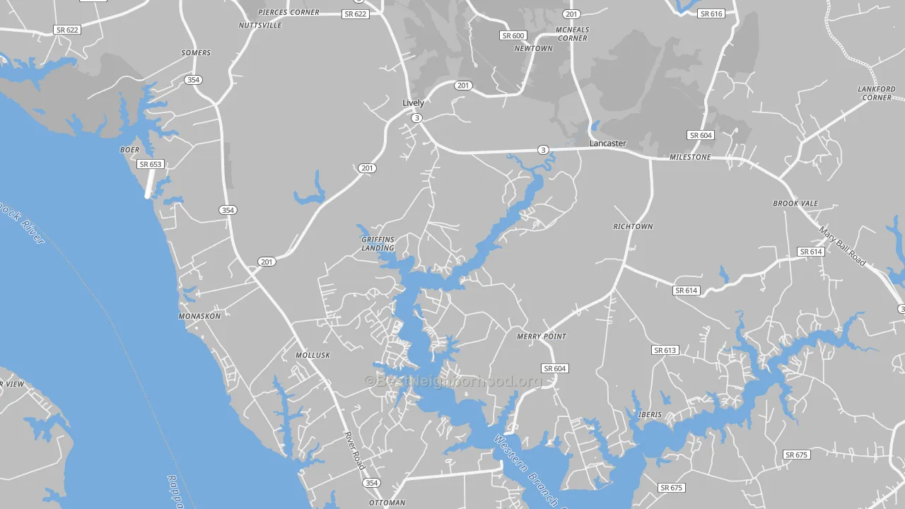 Transit Grade map of 22503, VA