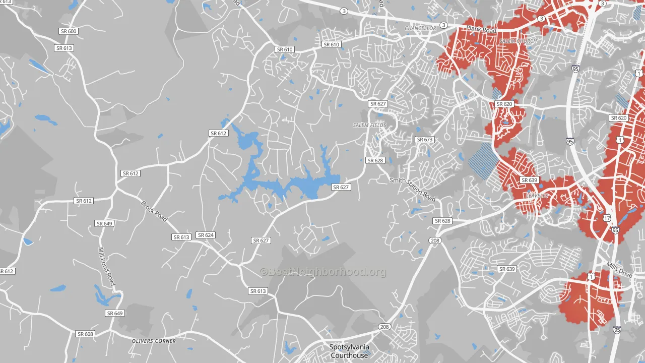 Transit Grade map of 22553, VA